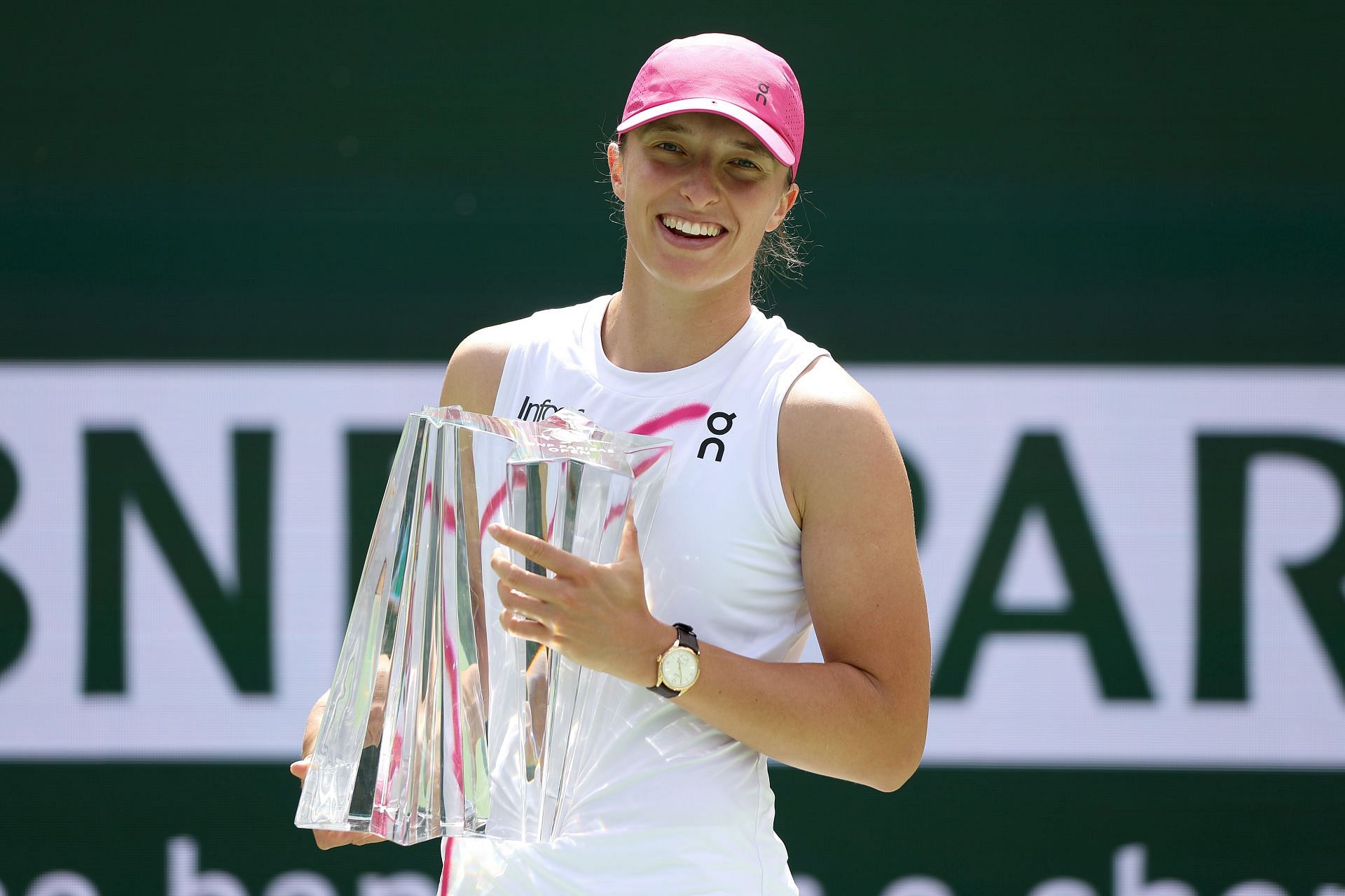 Iga Swiatek after winning the 2024 Indian Wells Open - Source: Getty